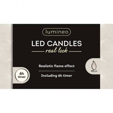 VELA LED EFECTO LLAMA 42.5X2.2CM COLOR DORADO