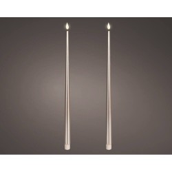 VELA LED EFECTO LLAMA 42.5X2.2CM COLOR GRIS