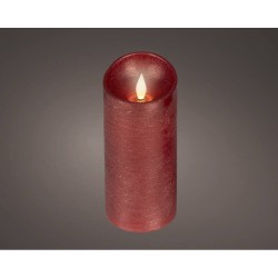 VELA LED EFECTO LLAMA 17X7.5CM COLOR BURDEOS