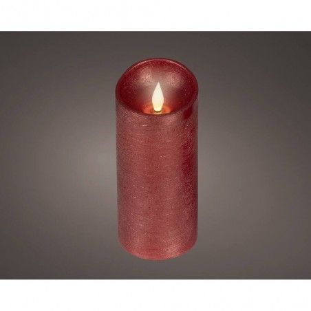 VELA LED EFECTO LLAMA 17X7.5CM COLOR BURDEOS
