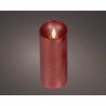 VELA LED EFECTO LLAMA 17X7.5CM COLOR BURDEOS