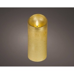 VELA LED EFECTO LLAMA 17X7.5CM COLOR ORO