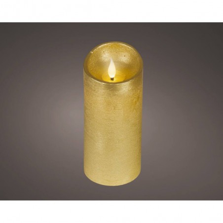 VELA LED EFECTO LLAMA 17X7.5CM COLOR ORO