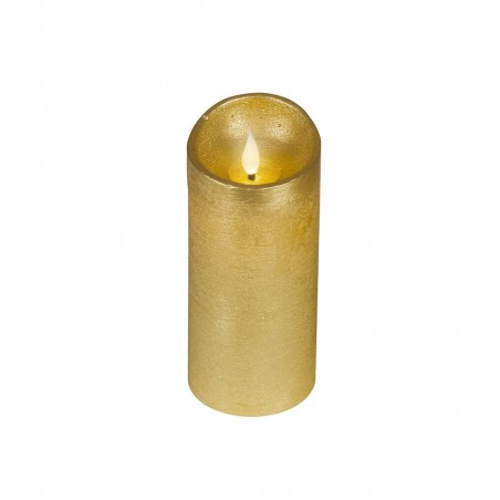 VELA LED EFECTO LLAMA 17X7.5CM COLOR ORO