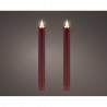 VELA LED EFECTO LLAMA 24X2.2CM COLOR BURDEOS