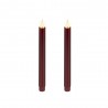 VELA LED EFECTO LLAMA 24X2.2CM COLOR BURDEOS