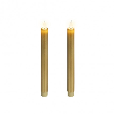 VELA LED EFECTO LLAMA 24X2.2CM COLOR ORO