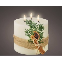 VELA LED CON DECORACIÓN 15X15CM