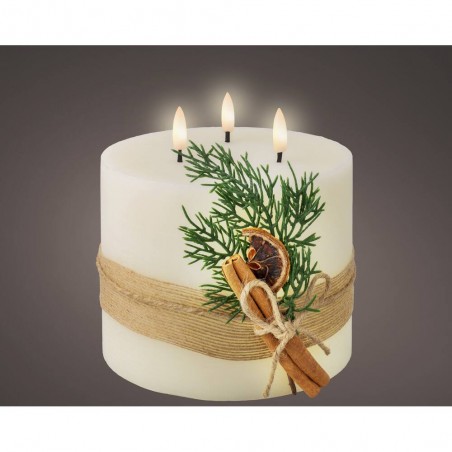 VELA LED CON DECORACIÓN 15X15CM