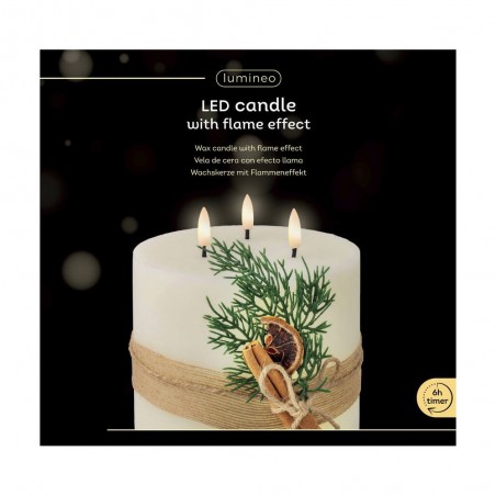 VELA LED CON DECORACIÓN 15X15CM