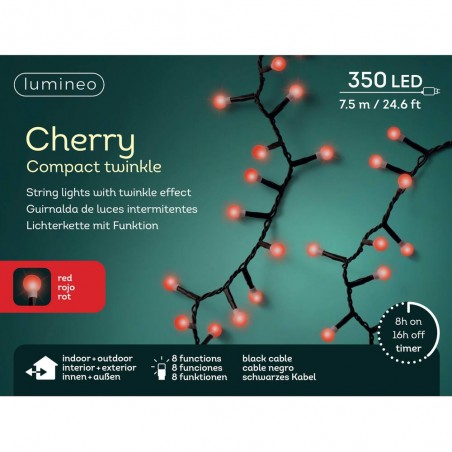 GUIRNALDA CHERRY 350LED ROJO CALIDO 7.5M