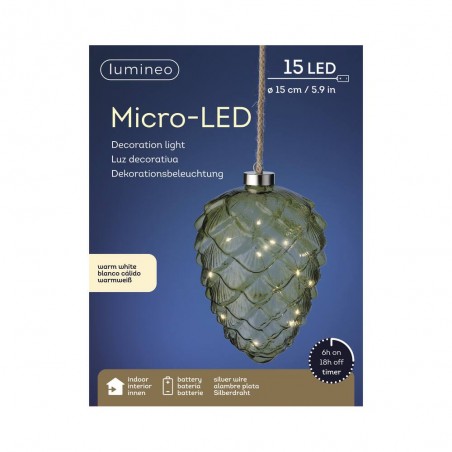 PIÑA MIRCO LED CRISTAL-VERDE D16CM-15L