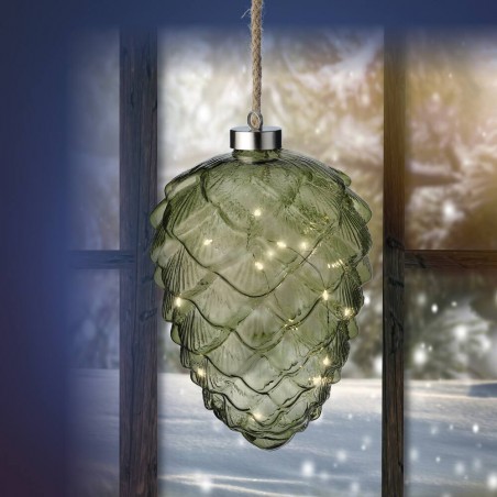 PIÑA MIRCO LED CRISTAL-VERDE D16CM-15L