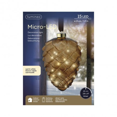 PIÑA MIRCO LED CRISTAL-MARRON D16CM-15L