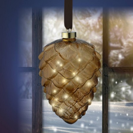 PIÑA MIRCO LED CRISTAL-MARRON D16CM-15L