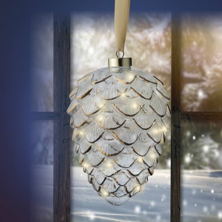 PIÑA MIRCO LED CRISTAL-ORO D16CM-15L