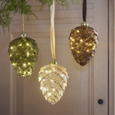 PIÑA MIRCO LED CRISTAL-ORO D16CM-15L