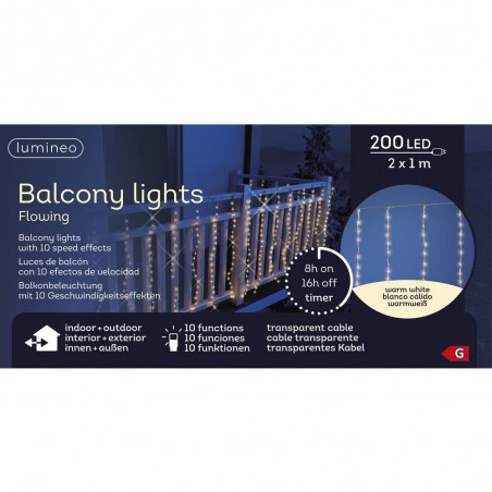 CORTINA LUCES OUTDOOR W200-H100CM-200L CALIDO