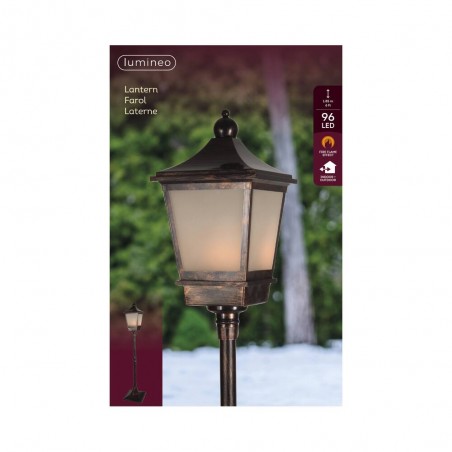FAROLA NEGRA ANTIQUE OUTDOOR L37.50-W37.50-H185C