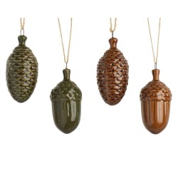 COLGANTE CERAMICA PIÑAS 4 SURTIDOS H8.7CM