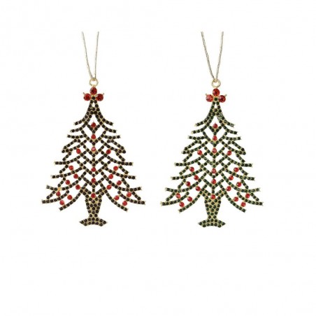 ÁRBOL STRASS ROJO-VERDE 20CM