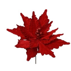 POINSETIA CLIP VELVET DIA50-H66CM