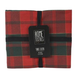 MANTEL CUADROS ROJO-VERDE L180-W140
