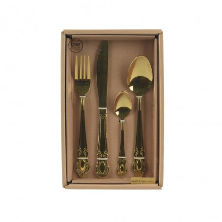 SET X 16 CUBIERTOS ORO VINTAGE