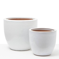 MACETA CAMPANA ORIENT GLAZED BLANCO