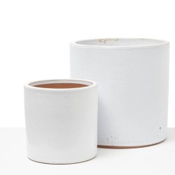 MACETA CILINDRO ORIENT GLAZED BLANCO