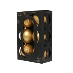 SET X 6 BOLAS CRISTAL CARAMELO MATE-BRILLO D8CM