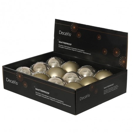 BOLA PLÁSTICO PLATA ESCARCHA 8CM