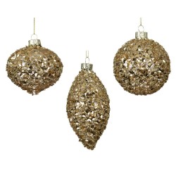 COLGANTE CRISTAL GLITER ORO D8CM