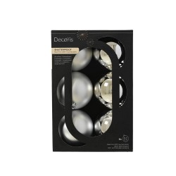 SET X 6 IRROMPIBLE PLATA MATE-BRILLANTE D8CM