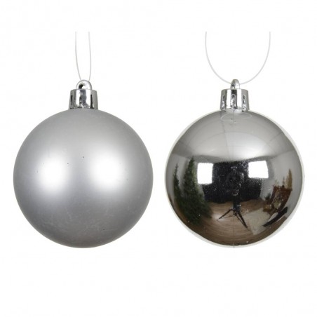 SET X 6 IRROMPIBLE PLATA MATE-BRILLANTE D8CM