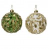 BOLA CRISTAL HOJAS ORO D10CM
