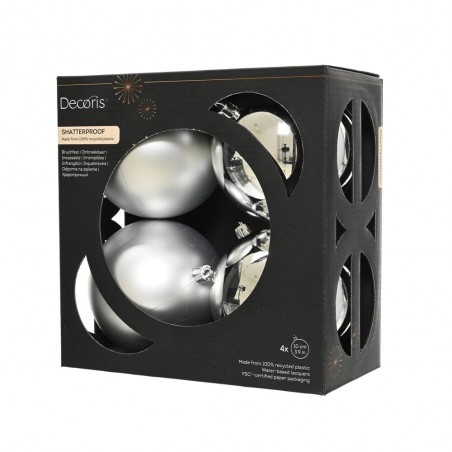 SET X 4 IRROMPIBLE PLATA MATE-BRILLANTE D10CM