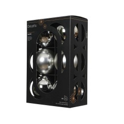 SET X 6 BOLAS CRISTAL PLATA MATE-BRILLO D8CM