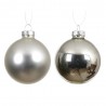 SET X 6 BOLAS CRISTAL PLATA MATE-BRILLO D8CM