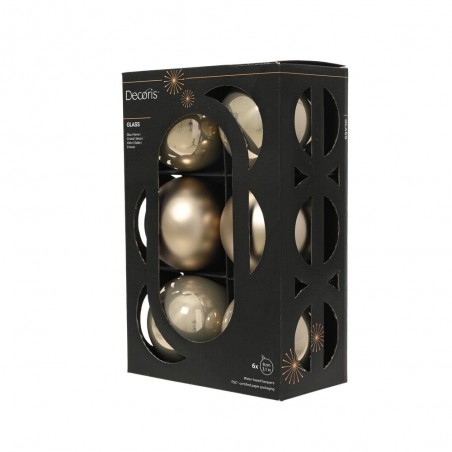 SET X 6 BOLAS CRISTAL PERLA AHUMADA MATE-BRILLO