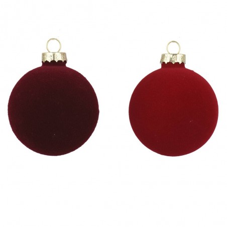 BOLA CRISTAL VELVET ROJO-BURDEOS D 15CM