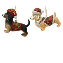 COLGANTE CRITAL PERRO 2 SURTIDOS XMAS H8CM
