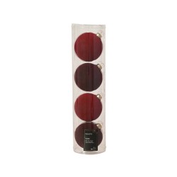 BOLA CRISTAL X 4 VELVET ROJO-BURDEOS D10CM