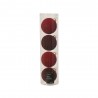 CAJA BOLA CRISTAL X4 VELVET ROJO-BURDEOS D10CM