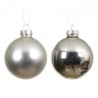 SET X 4 BOLAS CRISTAL PLATA MATE-BRILLO D10CM