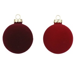 BOLA CRISTAL VELVET ROJO-BURDEOS D 20CM