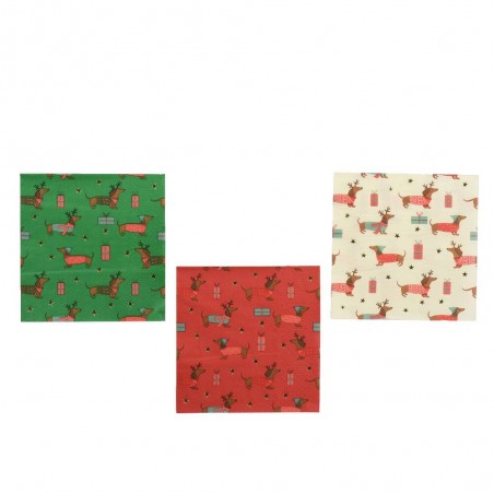 SERVILLETAS PAPEL PERROS XMAS
