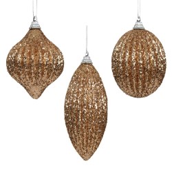 COLGANTE 3 FORMAS GLITTER CARAMELO D8CM