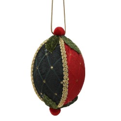BOLA POLIESTER VELVET ROJO-VERDE D8CM