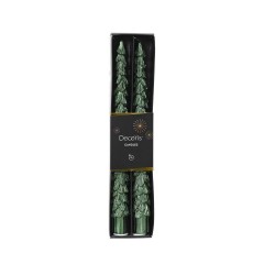 SET X2 VELA CANDELABRO LABRADO VERDE
